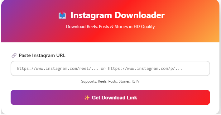 Instagram Reels & Post Downloader – Download Any Instagram Video in HD