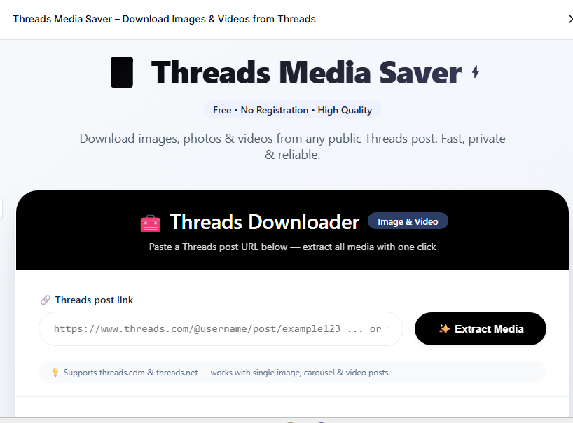 Threads Video Downloader - Save Threads Photos & Videos HD